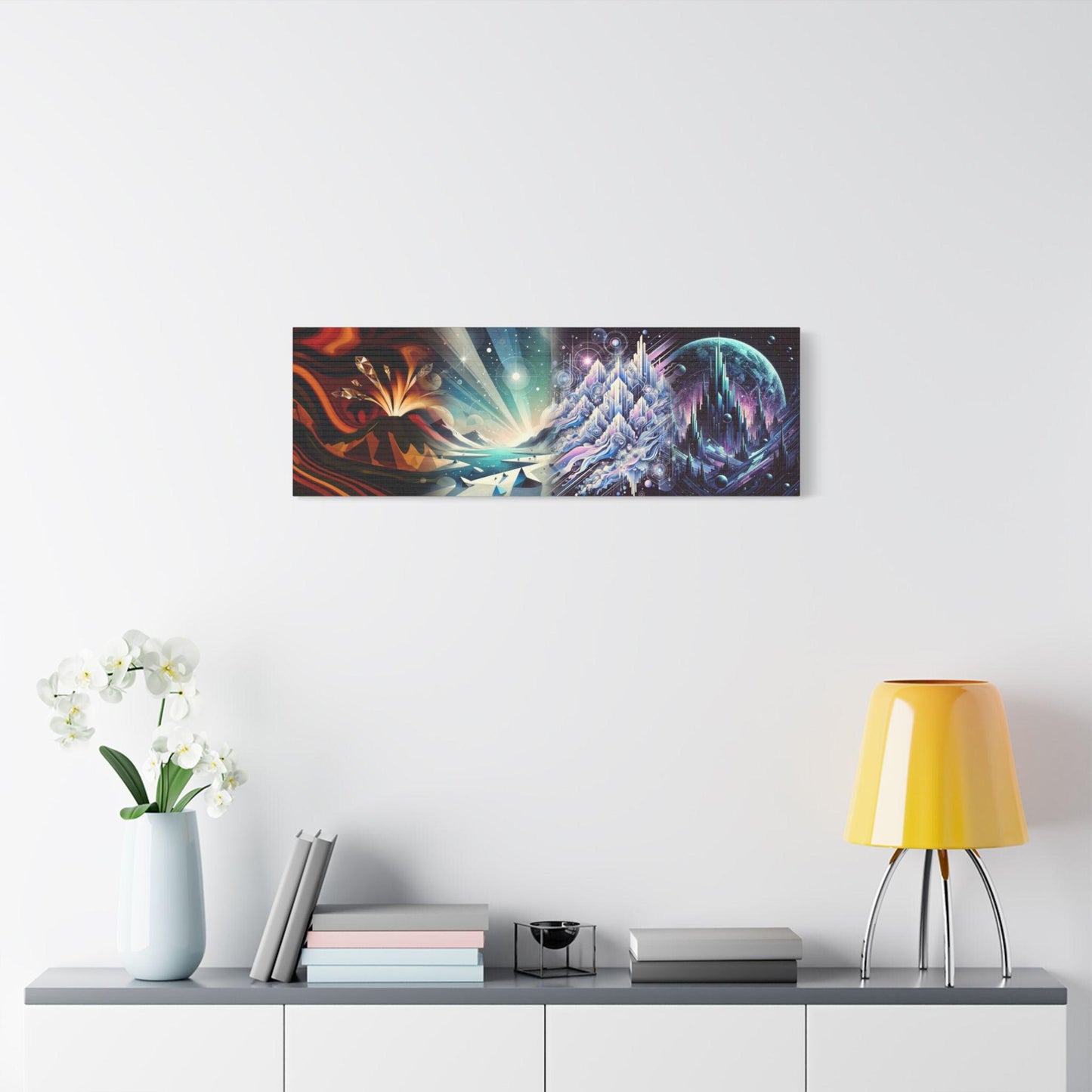 Xenobiological Chronicle of TRAPPIST-1 Ice Realm | Dual Cosmic Sci-Fi Art Print | Glacial Worlds and Alien Skies