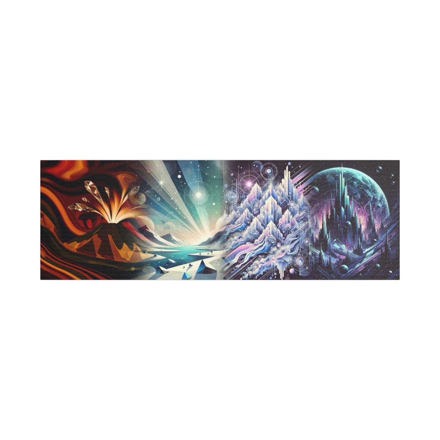 Xenobiological Chronicle of TRAPPIST-1 Ice Realm | Dual Cosmic Sci-Fi Art Print | Glacial Worlds and Alien Skies