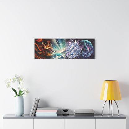 Xenobiological Chronicle of TRAPPIST-1 Ice Realm | Dual Cosmic Sci-Fi Art Print | Glacial Worlds and Alien Skies