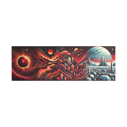 Xenobiological Chronicle of TRAPPIST-1 Inferno | Dual Cosmic Sci-Fi Art Print | Red Dwarf Star and Alien Landscapes