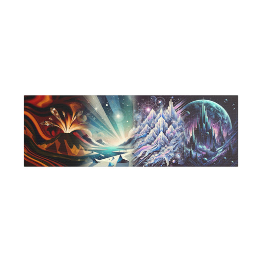 Xenobiological Chronicle of TRAPPIST-1 Ice Realm | Dual Cosmic Sci-Fi Art Print | Glacial Worlds and Alien Skies