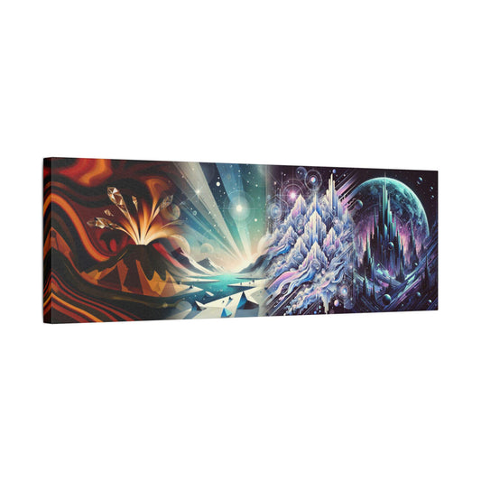 Xenobiological Chronicle of TRAPPIST-1 Ice Realm | Dual Cosmic Sci-Fi Art Print | Glacial Worlds and Alien Skies