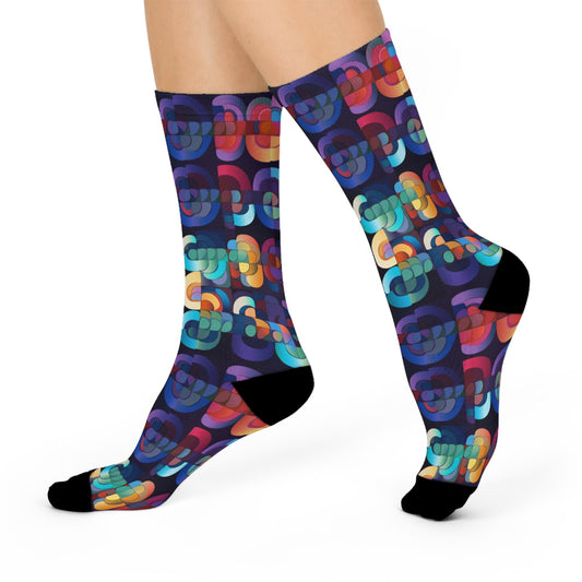 Psychedelic Kaleidoscope Socks - Trippy Geometric Pattern, Vibrant Cosmic Colors