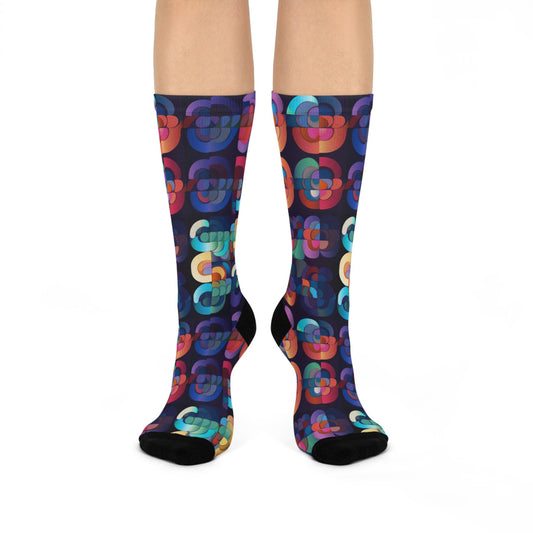 Psychedelic Kaleidoscope Socks - Trippy Geometric Pattern, Vibrant Cosmic Colors